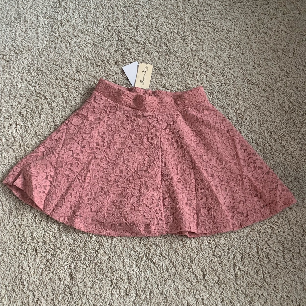 Forever21 skater skirt size s black and pink